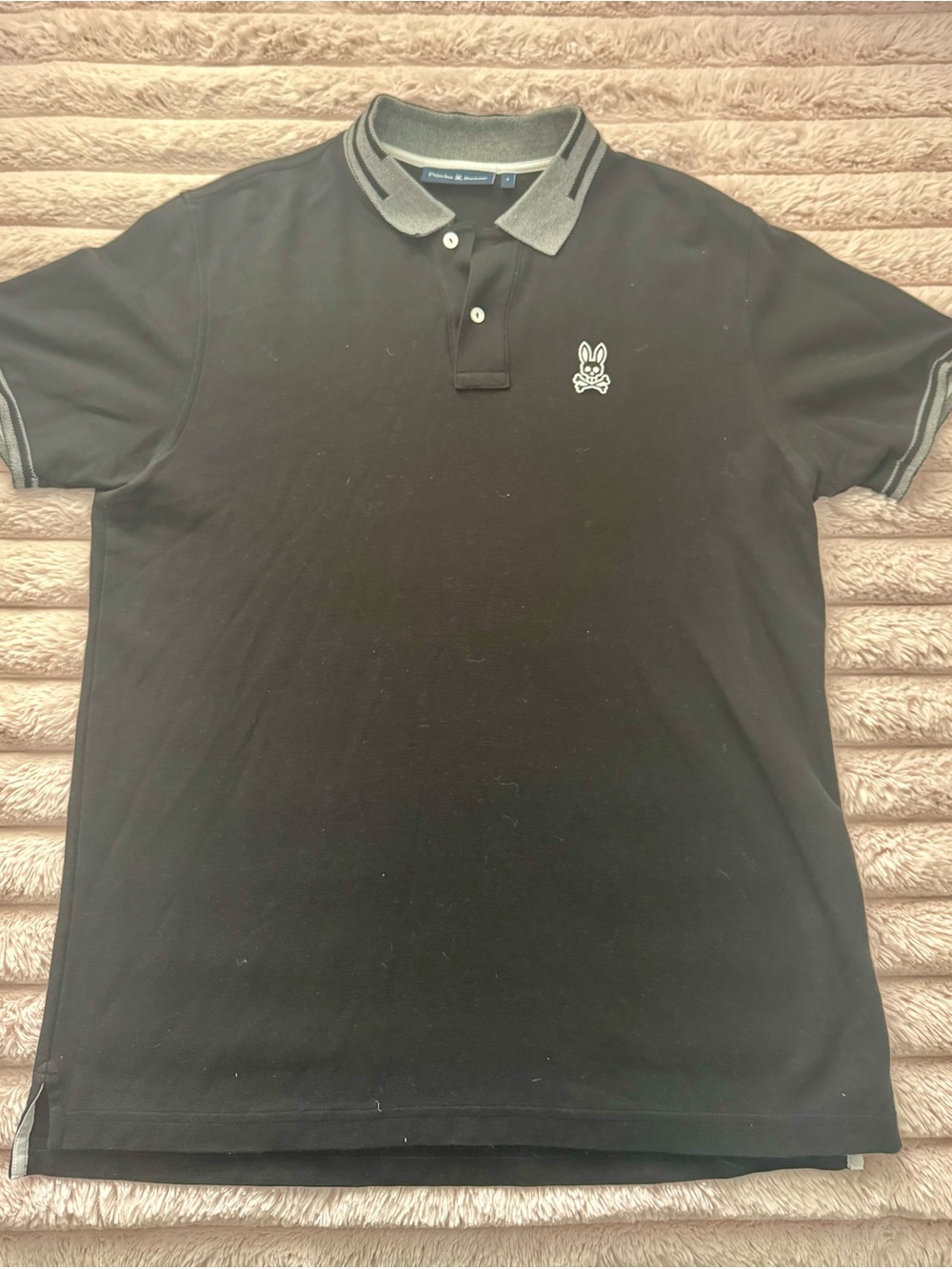 Psycho Bunny Black Polo with Gray Trim